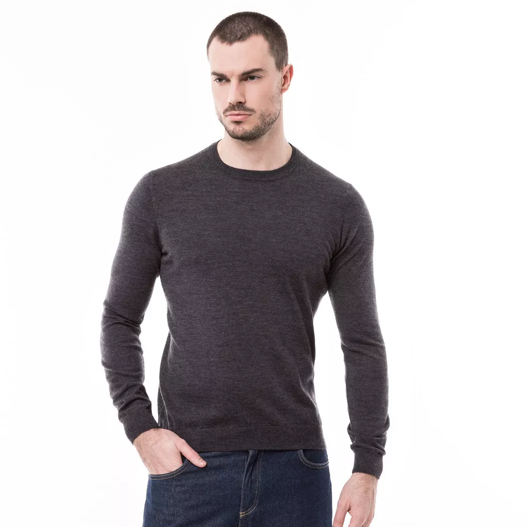 Manor Man - Pullover, Classic Fit, langarm, für Herren, Dunkelgrau, Größe L 2