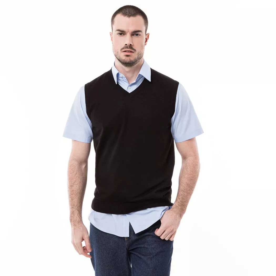Manor Man - Pullover, Classic Fit, ohne Arm, für Herren, Black, Größe XL