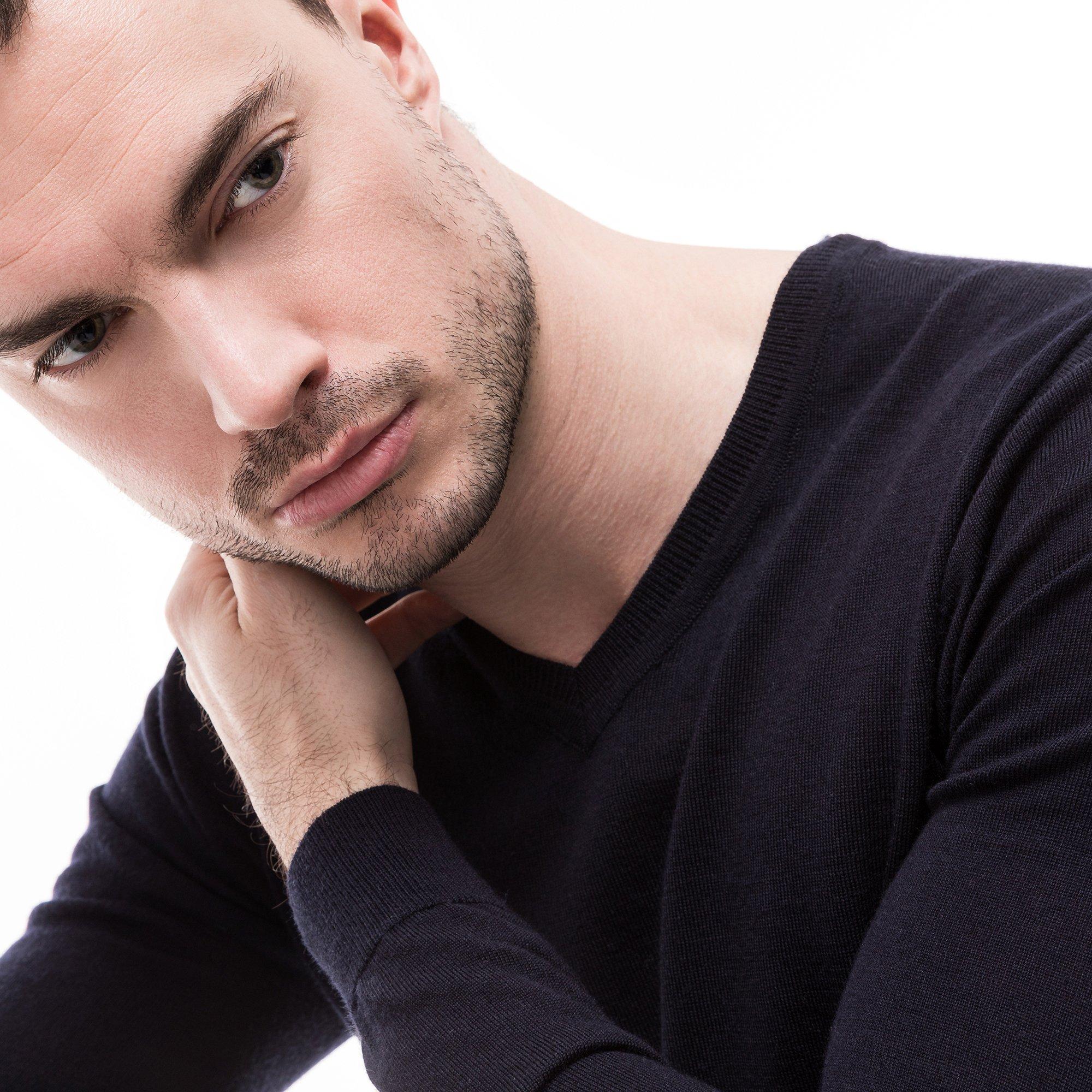 Manor Man Pull Classic Fit Manches Longues Col V  