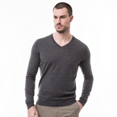 Manor Man Classic Fit Langarm V-Ausschnitt Pullover  