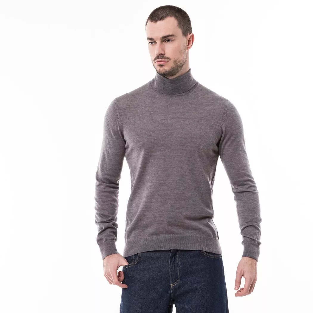 Manor Man - Pullover, Classic Fit, langarm, für Herren, Grau Melange, Größe XXL