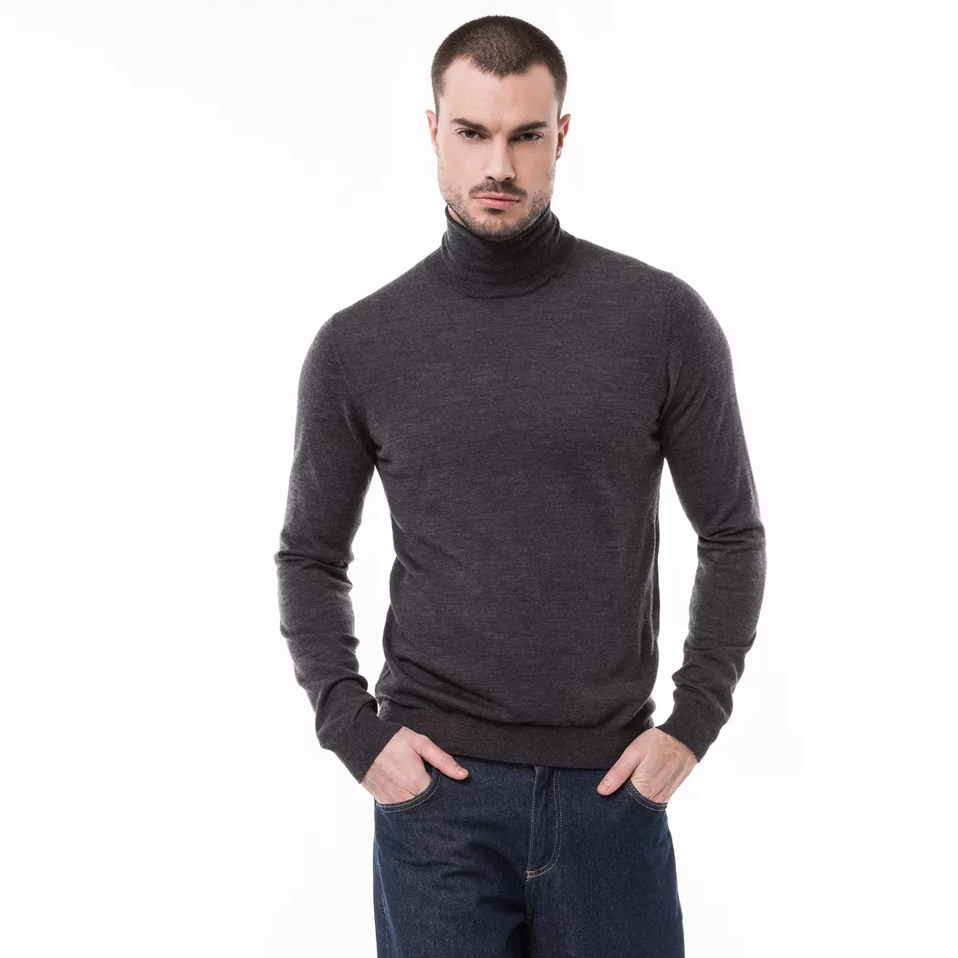 Manor Man - Pullover, Classic Fit, langarm, für Herren, Dunkelgrau, Größe L