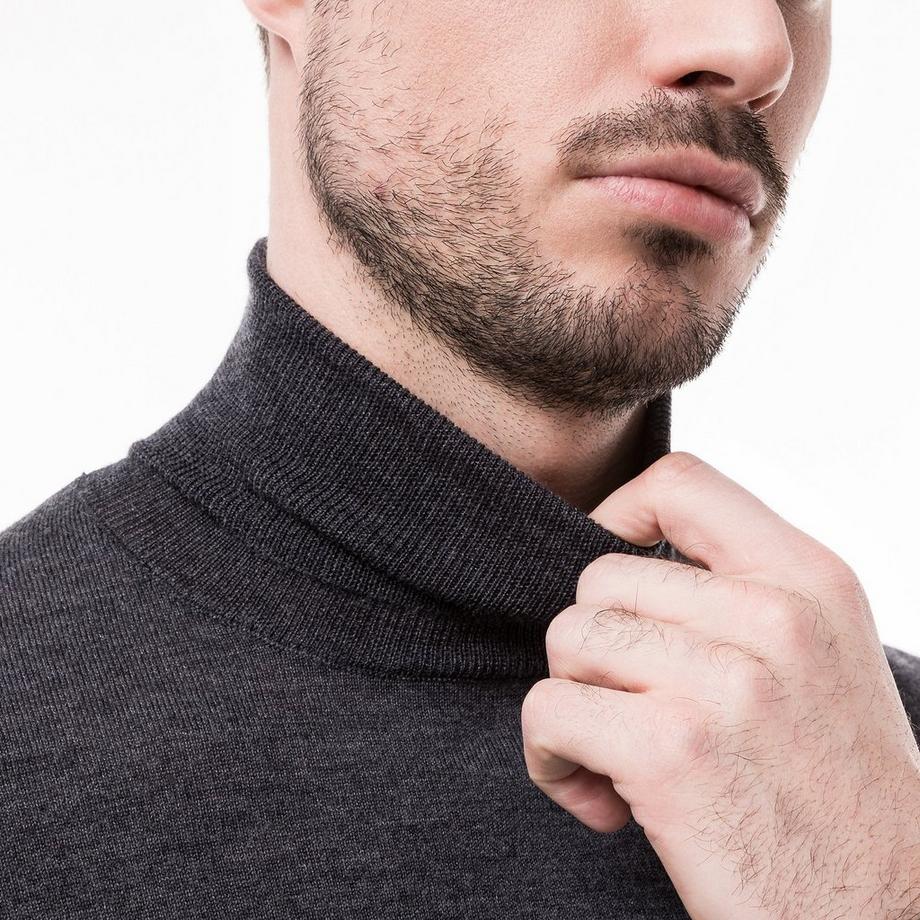 Manor Man Pull col roulé mérinos Classic Fit manches longues  