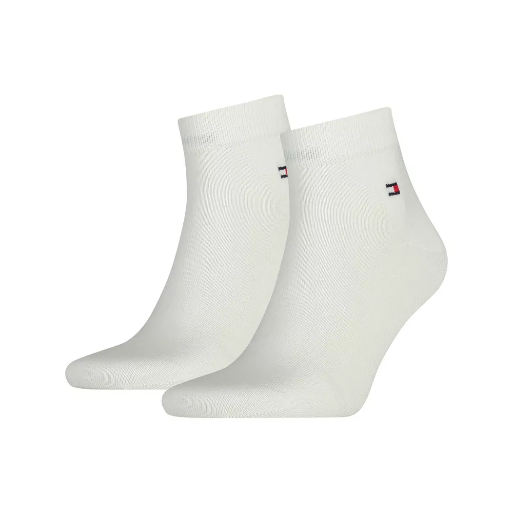 Tommy Hilfiger Kurzsocken "TH MEN QUARTER 2P" 2 Paar, weicher, elastischer Rippenbund, klassisches Tommy Hilfiger Logo