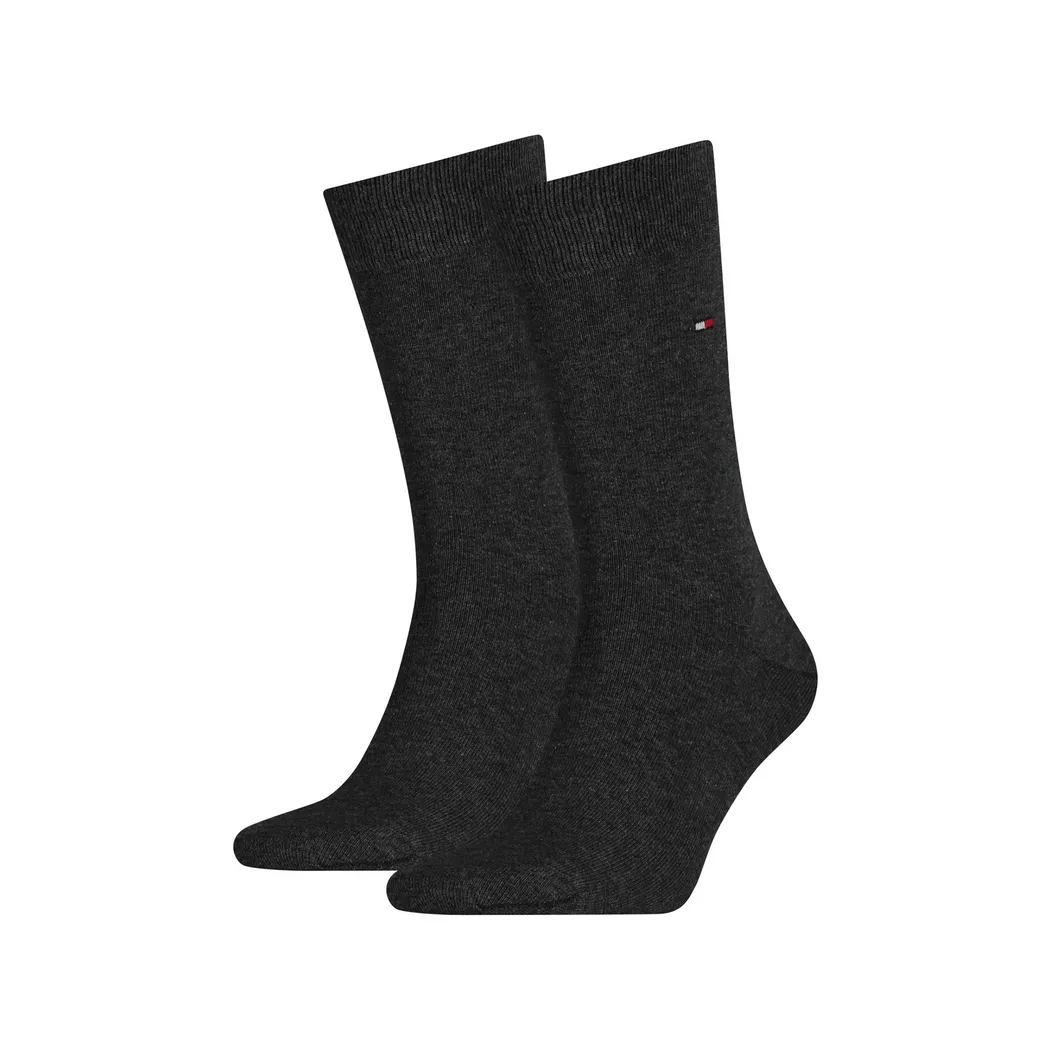 Socken TOMMY HILFIGER "TH MEN SMALL STRIPE SOCK 2P", Damen, Gr. 43-46, grau (anthrazit), Baumwollmischung, Elasthan, Polyamid, normal, Socken Socken, Tommy Hilfiger-Branding 4