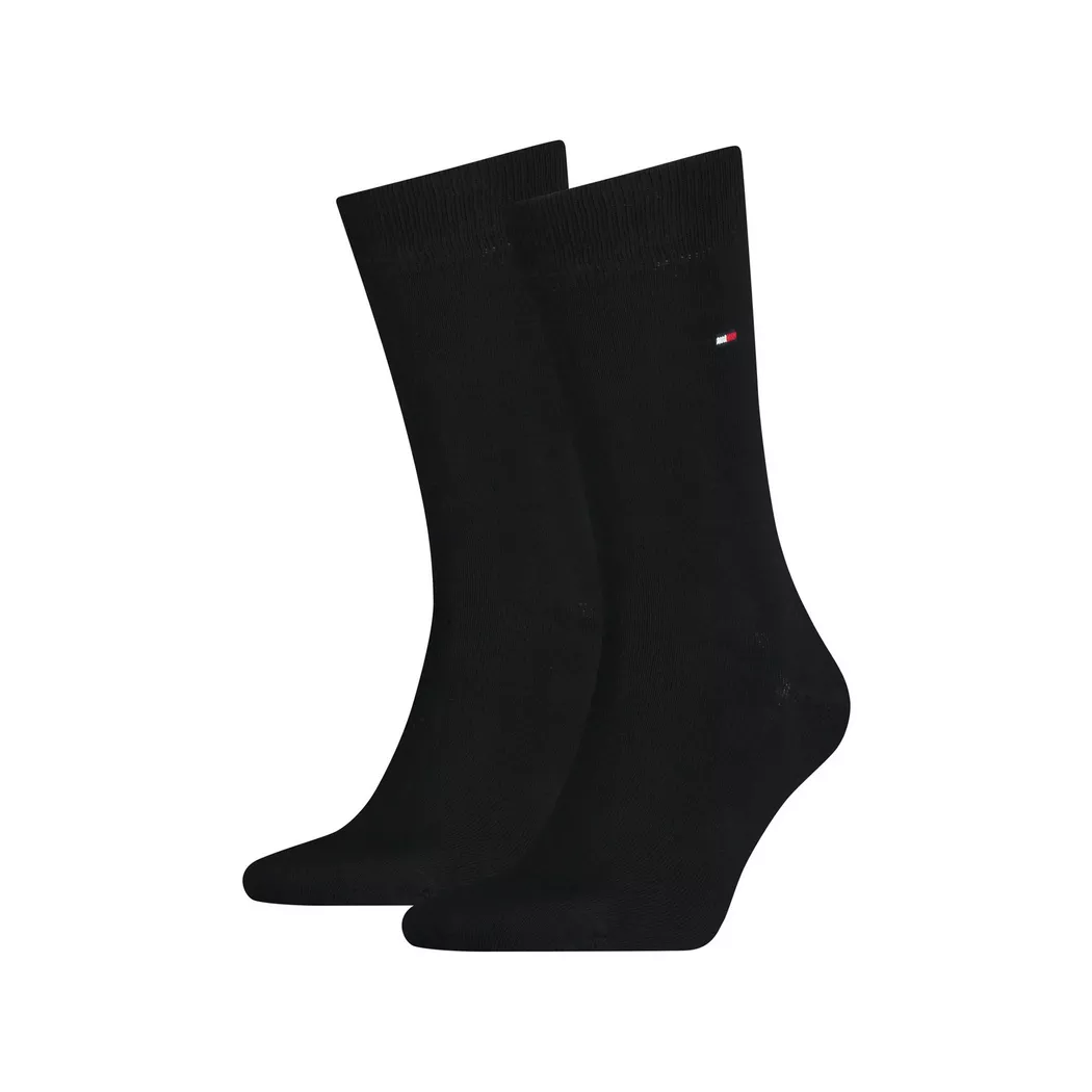 Socken TOMMY HILFIGER "TH MEN SOCK CHECK 2P", Damen, Gr. 39-42, schwarz, Baumwollmischung, normal, Socken Socken, mit klassischem Argyle-Design