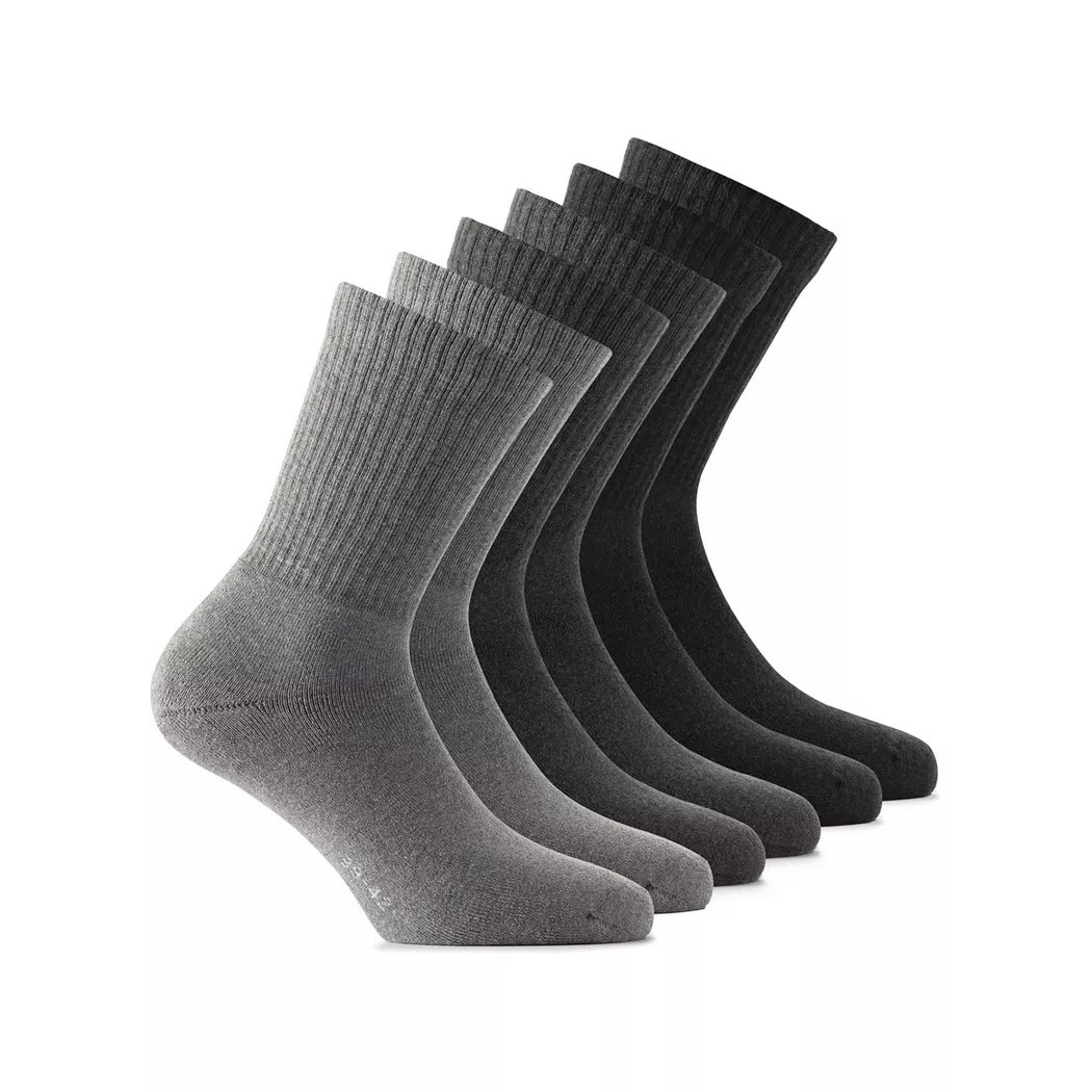 Kurzsocken ROHNER SOCKS "Socken sport 3-er pack 3er Pack", Herren, Gr. 43-46, bunt (hellgrau, grau, dunkelgrau), Obermaterial: 75% Baumwolle CO. 23% Polyamid PA. 2% Elasthan EL., Socken
