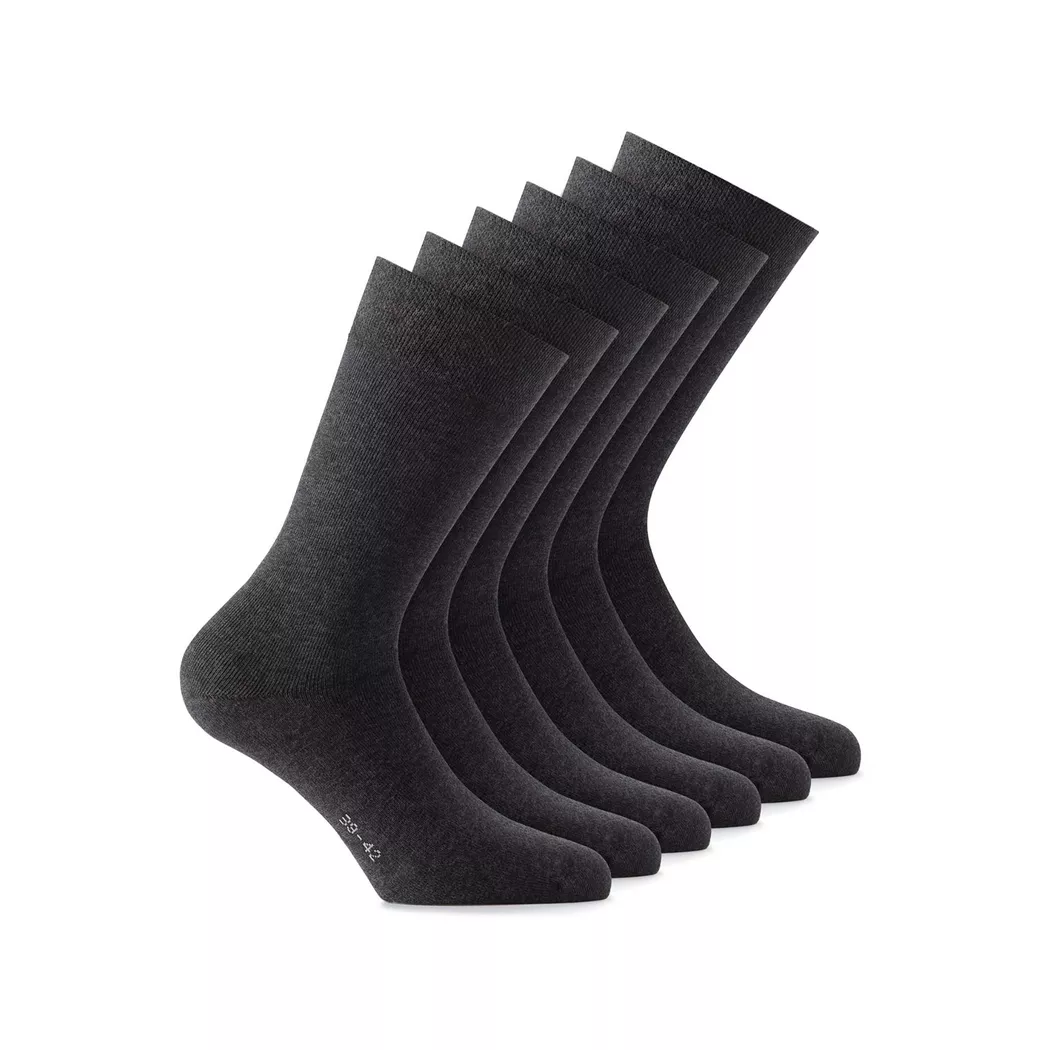 Rohner Socks Socken Cotton II 3-Pack Ankle Socks Anthracite 43-46
