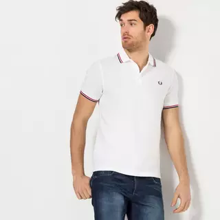 FRED PERRY Poloshirt Classic Fit, kurzarm TWIN TIPPED FRED PERRY SHIRT Weiss