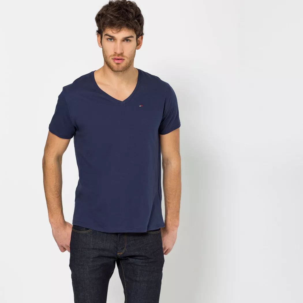 Tommy Jeans T-shirt à Manches Courtes Et Col En V Original Black Iris M Homme