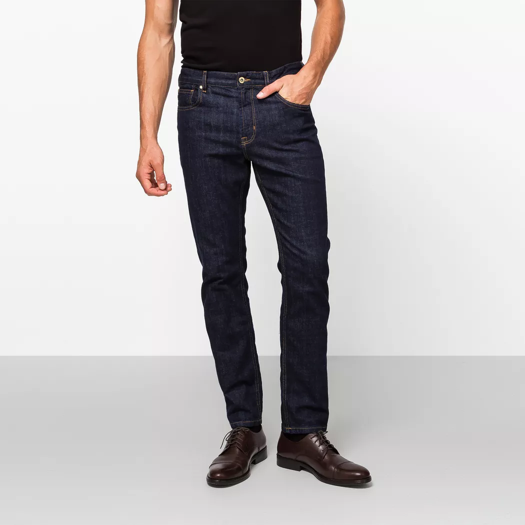 Manor Man - Jeans, Slim Fit, für Herren, Blau Denim Dunkel, Größe W30/L32