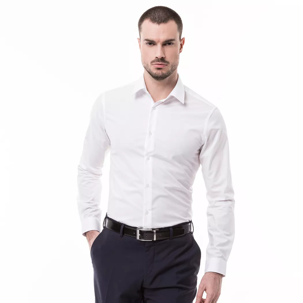Manor Man - Hemd, Body Fit, langarm, für Herren, Weiss, Größe XL