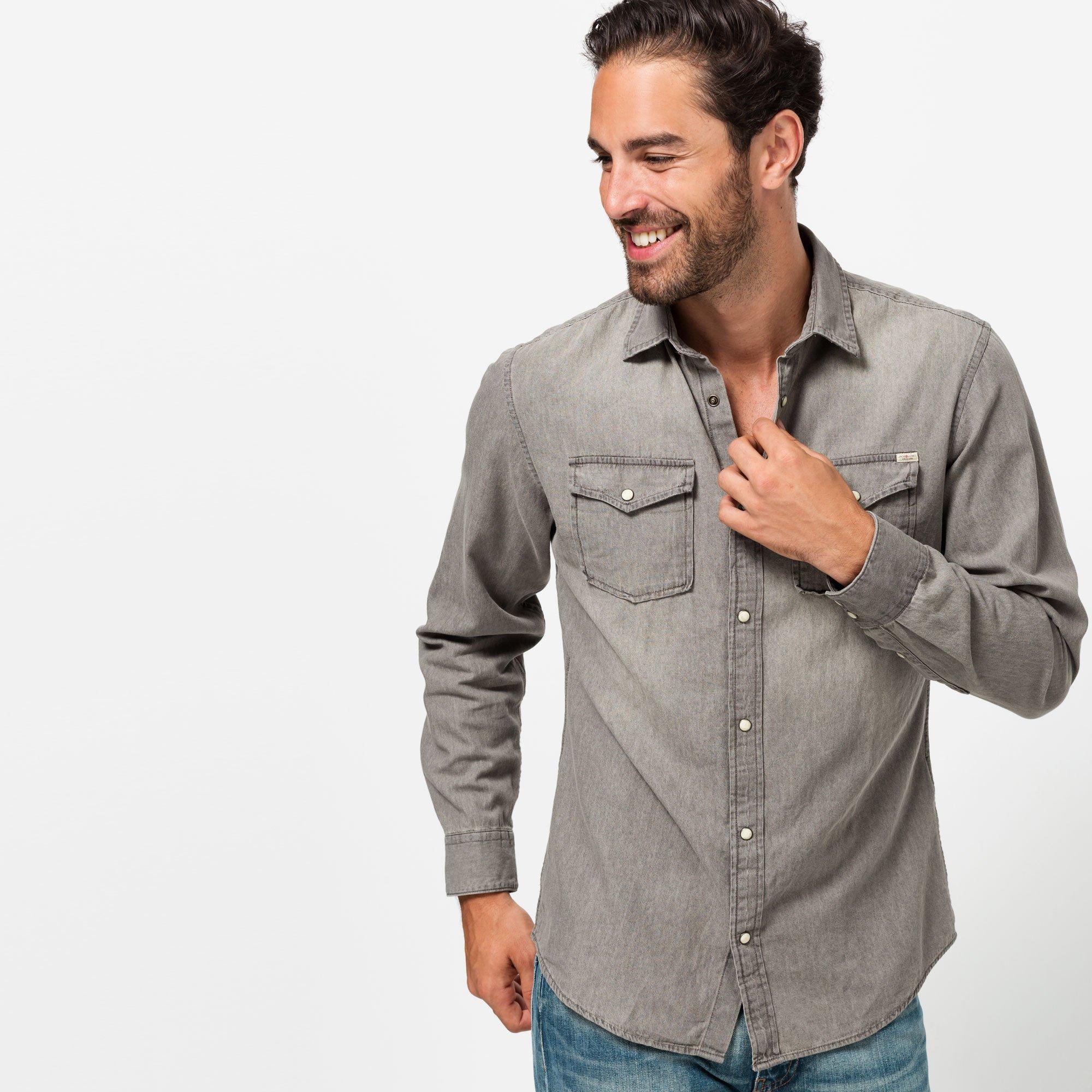 JACK & JONES  Camicia di jeans, maniche lunghe 