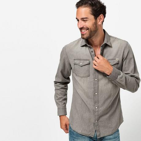 JACK & JONES  Camicia di jeans, maniche lunghe 