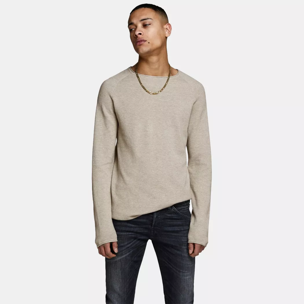 Jack & Jones Pull Hill Oatmeal Melange XL Homme