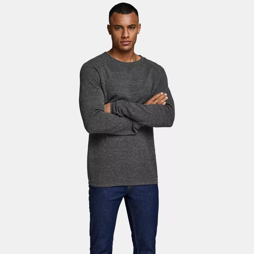 Jack & Jones Pull Hill Dark Grey Melange L Homme