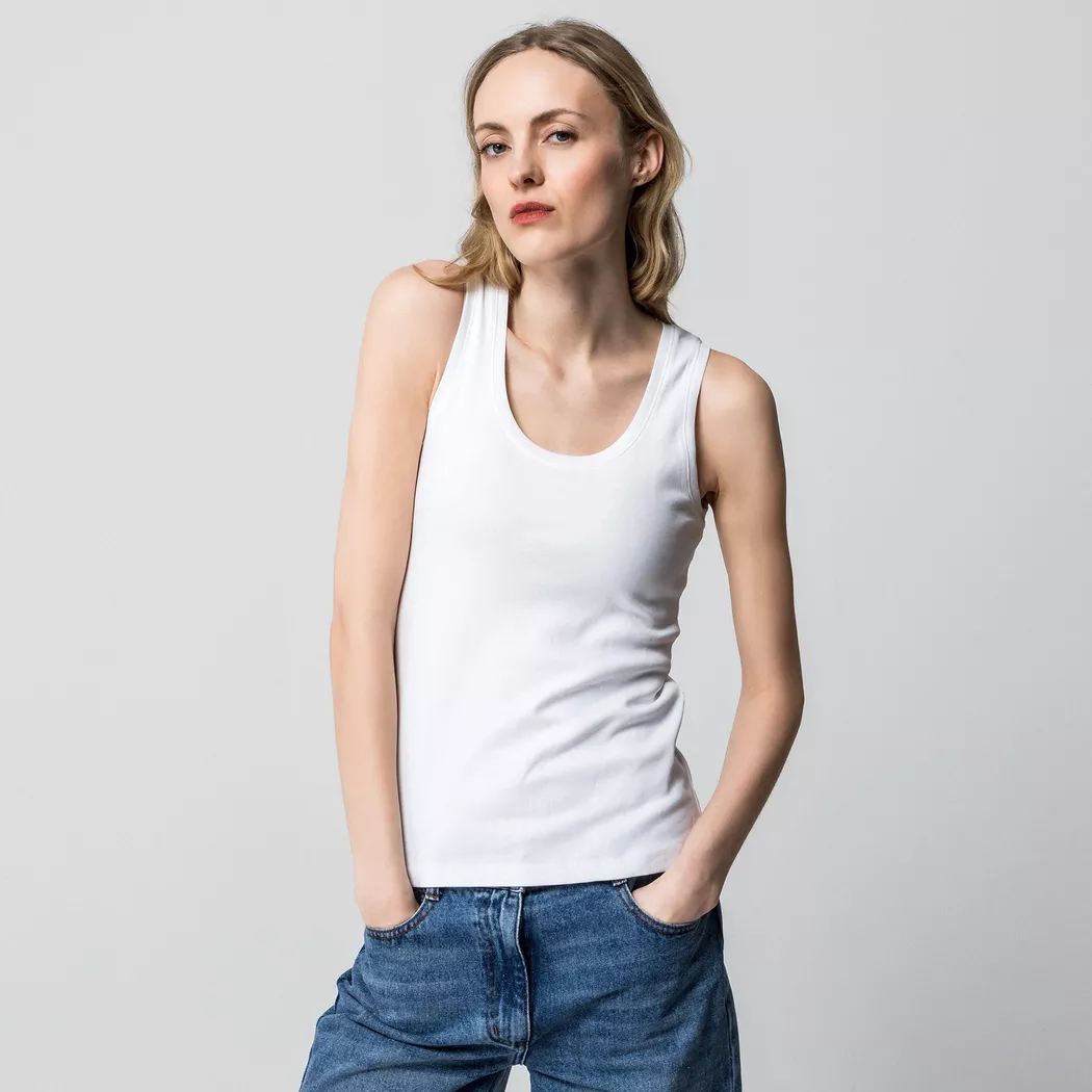 Manor Woman - Top, Rundhals, ohne Arm, für Damen, Weiss, Größe L