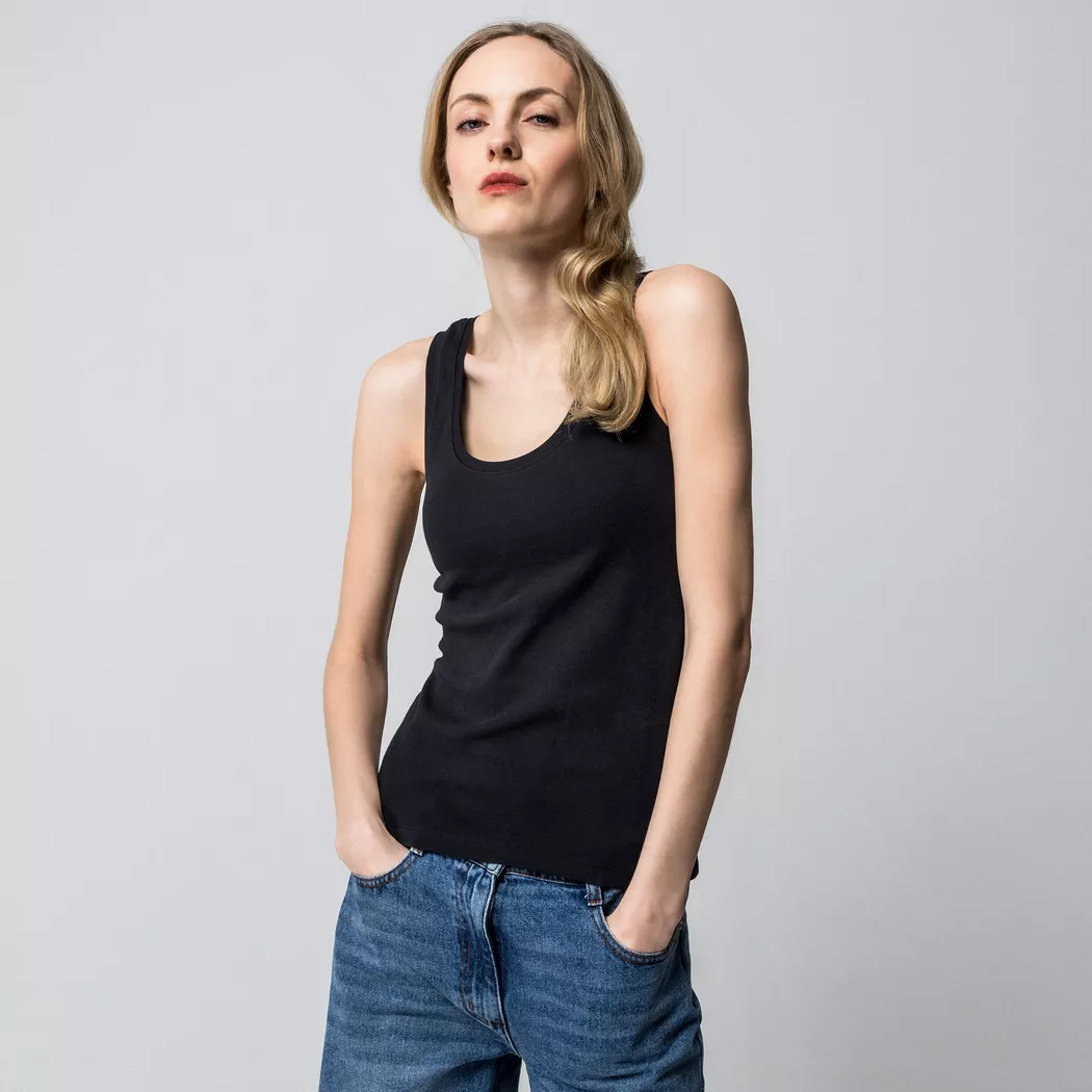 Manor Woman - Top, Rundhals, ohne Arm, für Damen, Black, Größe S