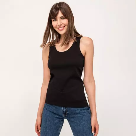 Manor Woman  Top, col rond, sans manches Black