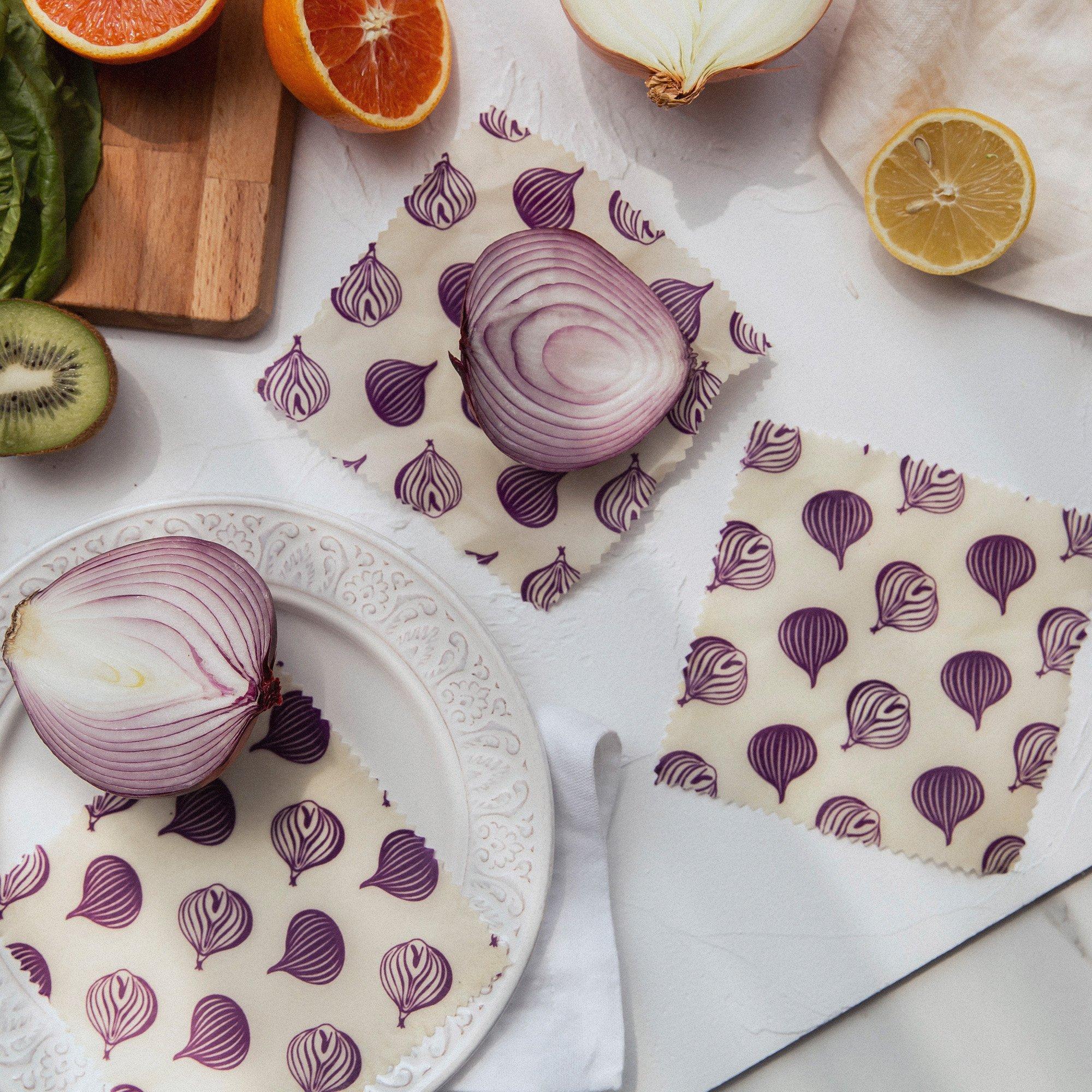  Bienenwachstücher, 2Stück Zwiebeln 