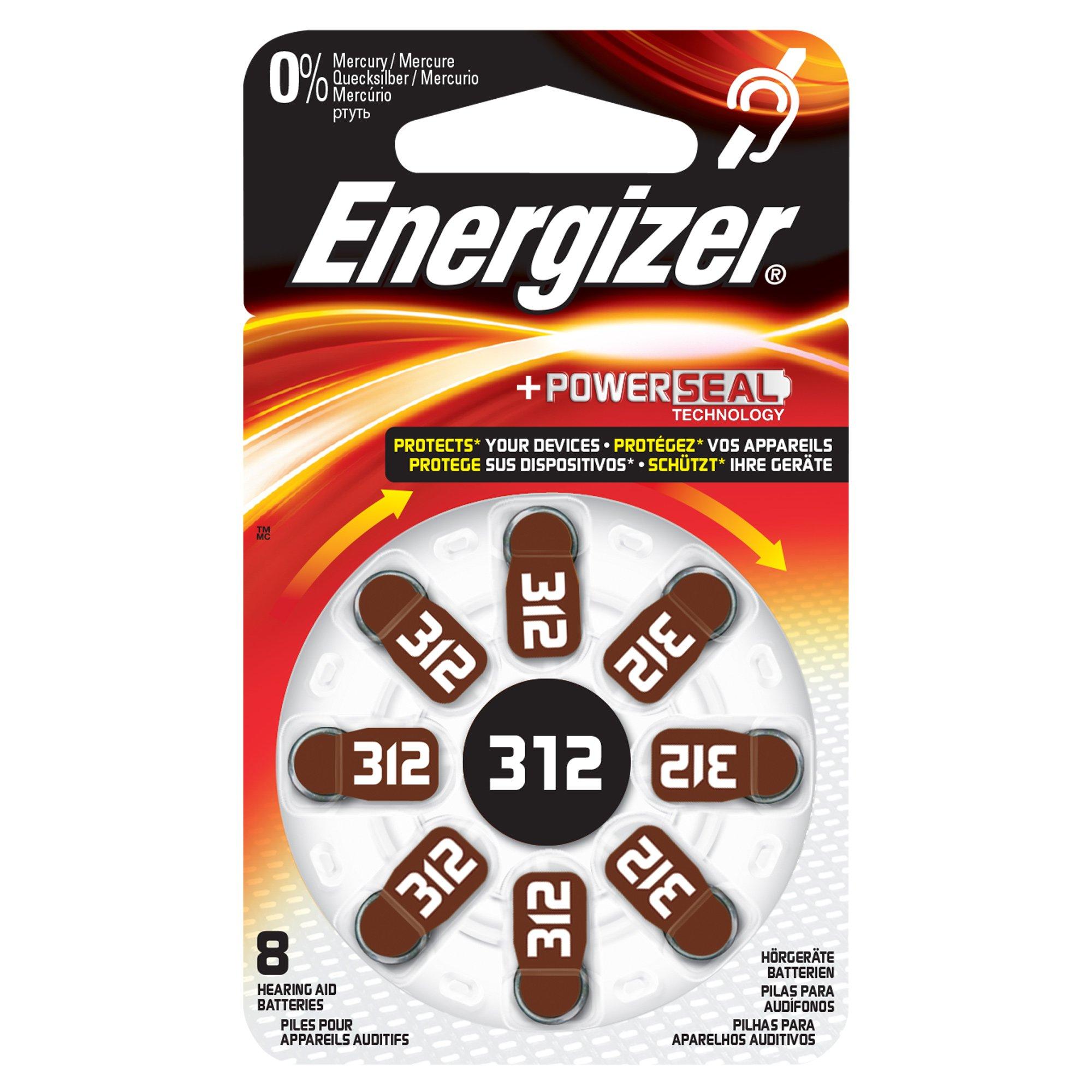 Image of Energizer 312-8 Batterien für Hörgerät, 8 Stück - 312