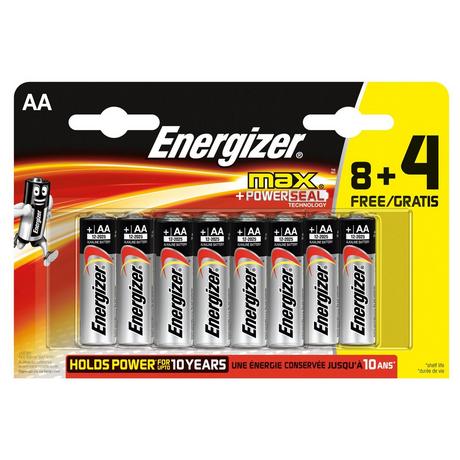 Energizer Max (AA) Batterie alcaline, 8+4 pezzi 