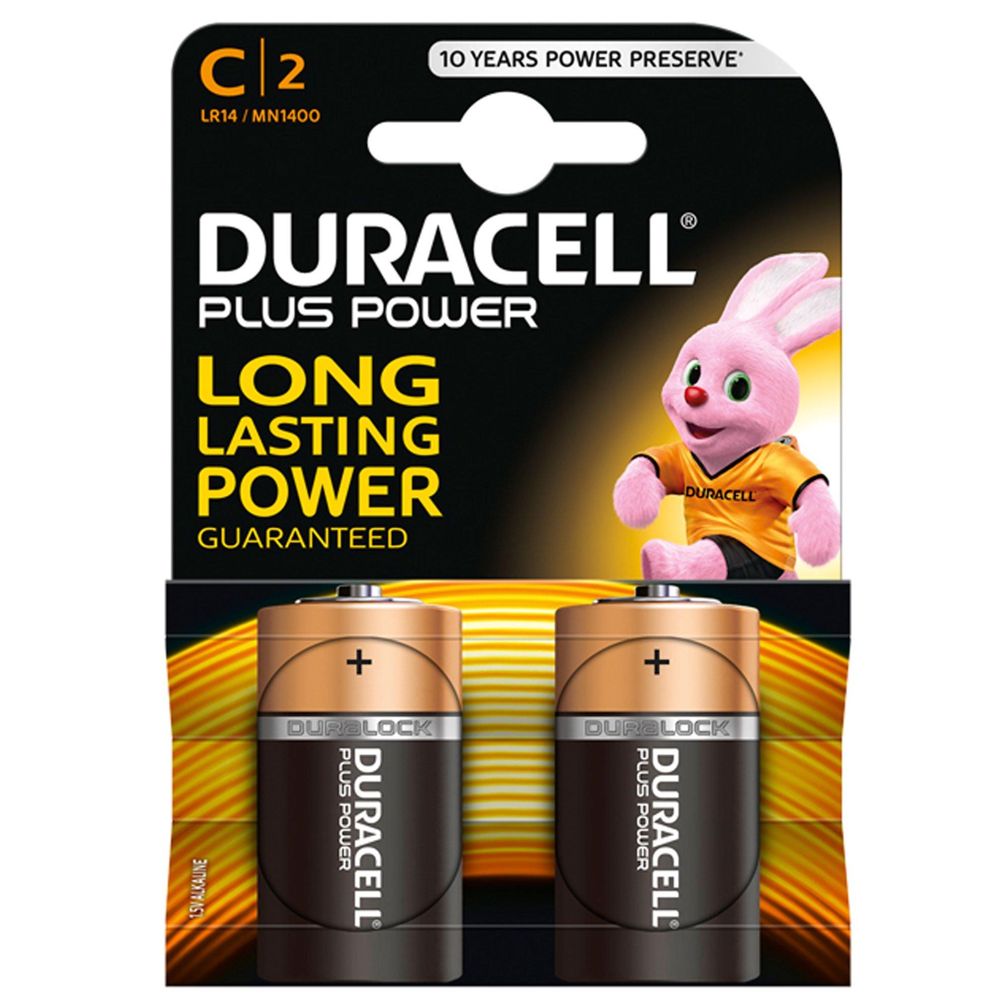 DURACELL Plus Power (C, LR14, MN1400) Alkaline-Batterien, 2 Stück 