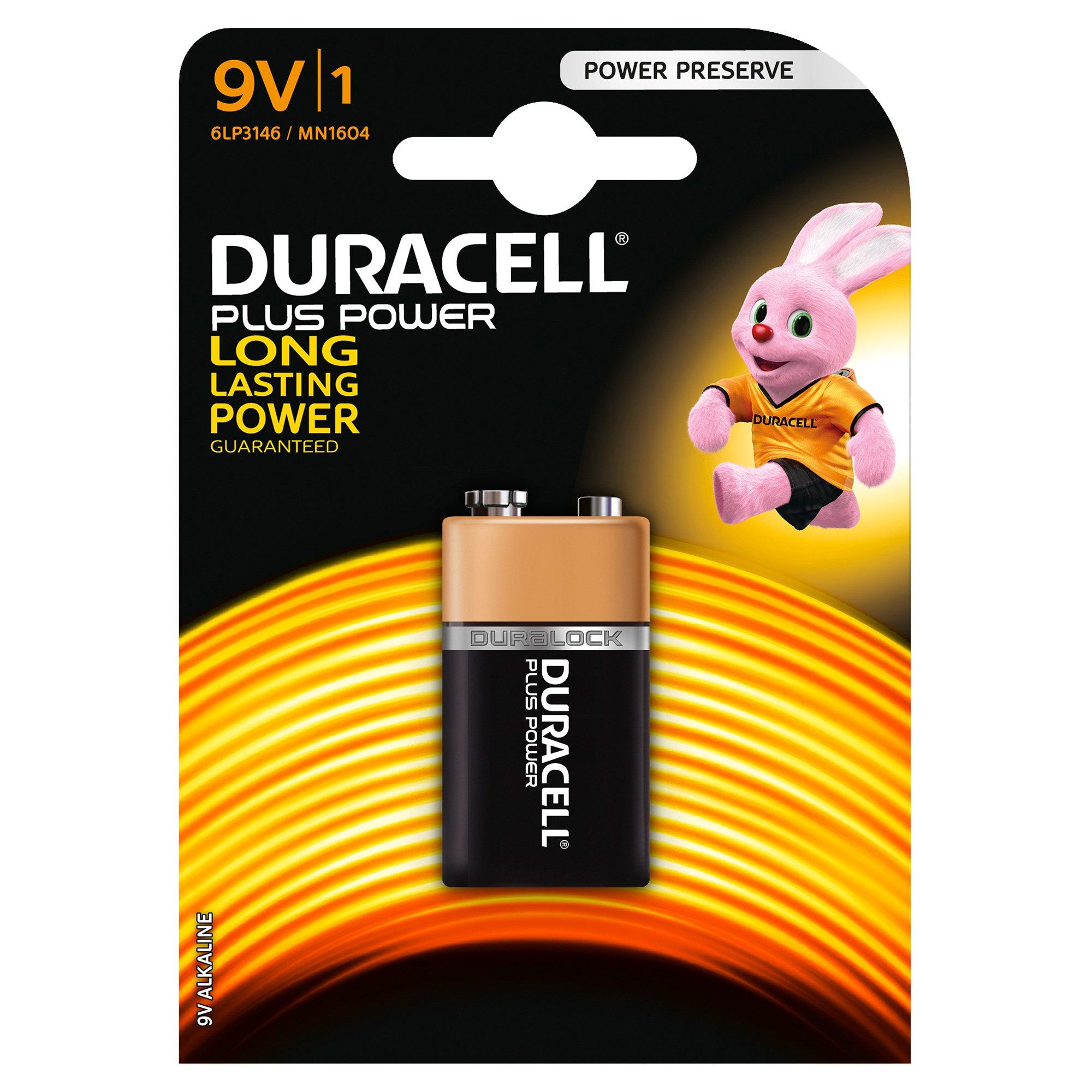 DURACELL Plus Power (9V, 6LP3146, MN1604) Alkaline-Batterie 