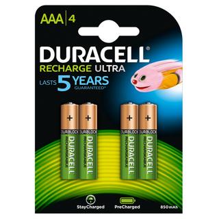 DURACELL Stay Charged (AAA) Batterie ricaricabili, 4 pezzi 