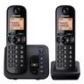 Panasonic KX-TGC222SLB Kabelloses Festnetztelefon, 2 Stück 