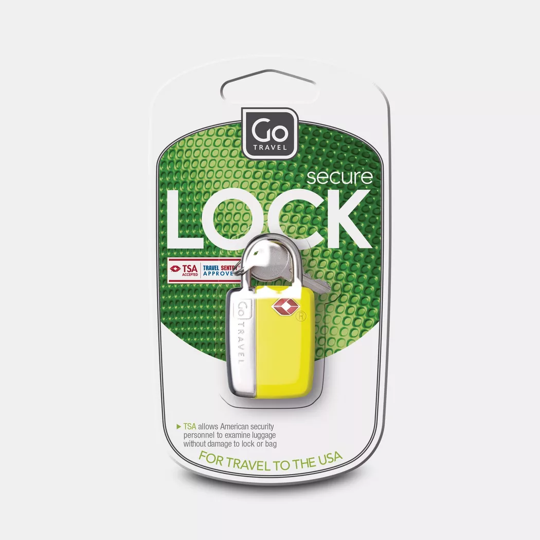 Go Travel - Gepäckschloss mit Schlüssel, One Size, Gelb