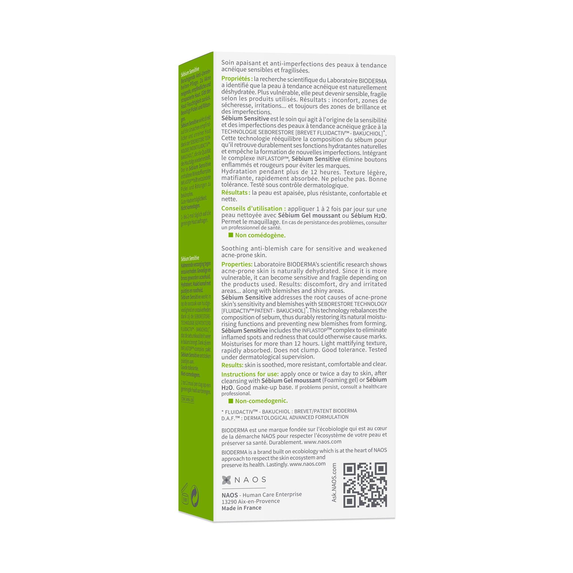 BIODERMA SEBIUM SENSITIVE TE Sébium Sensitive, Crème Hydratante Et Apaisante Anti-Imperfections 