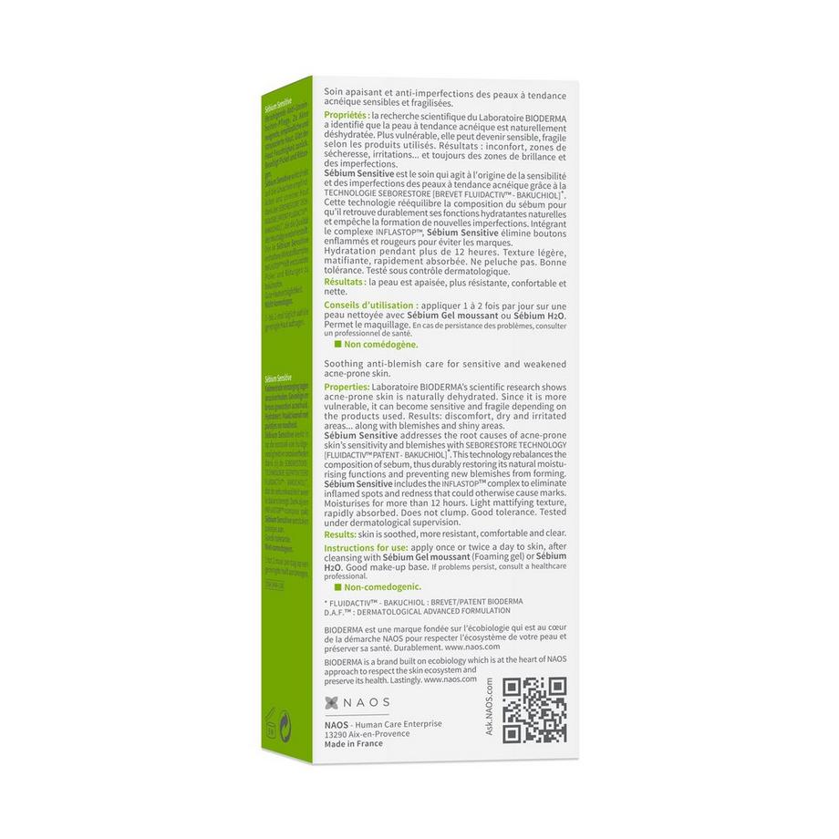 BIODERMA SEBIUM SENSITIVE TE Sébium Sensitive, Crème Hydratante Et Apaisante Anti-Imperfections 
