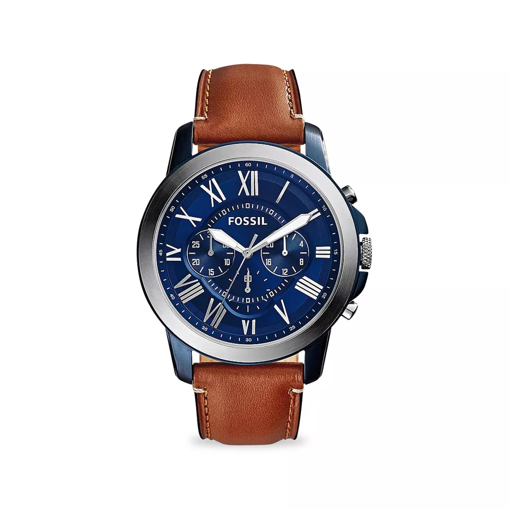 Fossil - Chronograph Uhr, Grant, 44mm, Braun