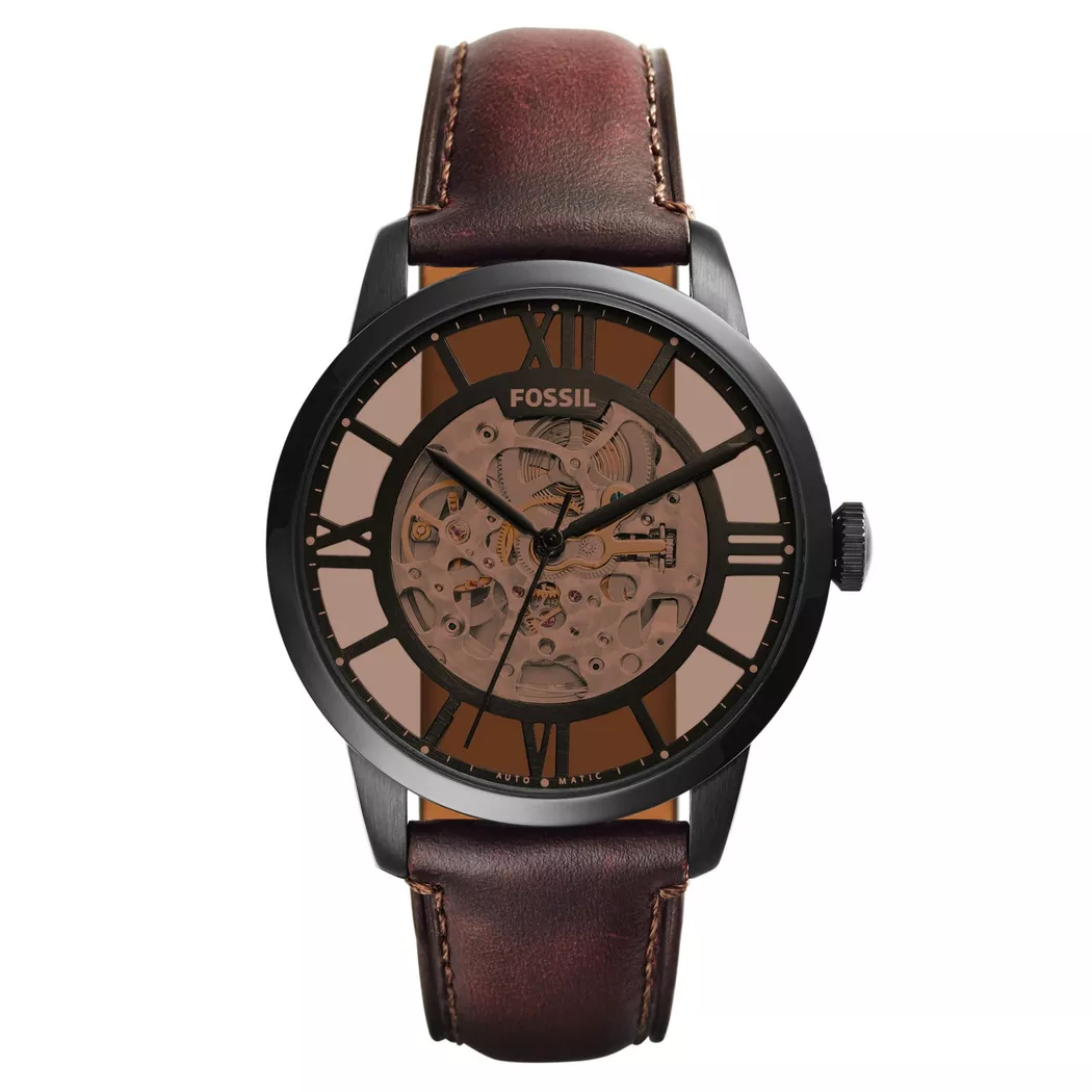 Fossil - Automatikuhr, Townsman, 44mm, Braun