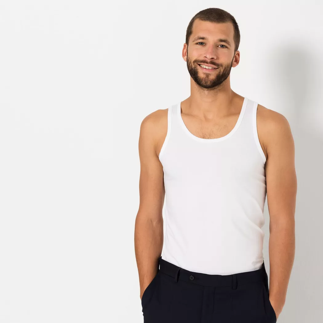 Calida - T-Shirt, ohne Arm, für Herren, Weiss, Größe XXL