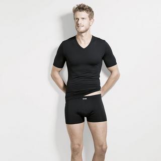 ISA bodywear Kurzarm V-Ausschnitt Shirt Gestreift  