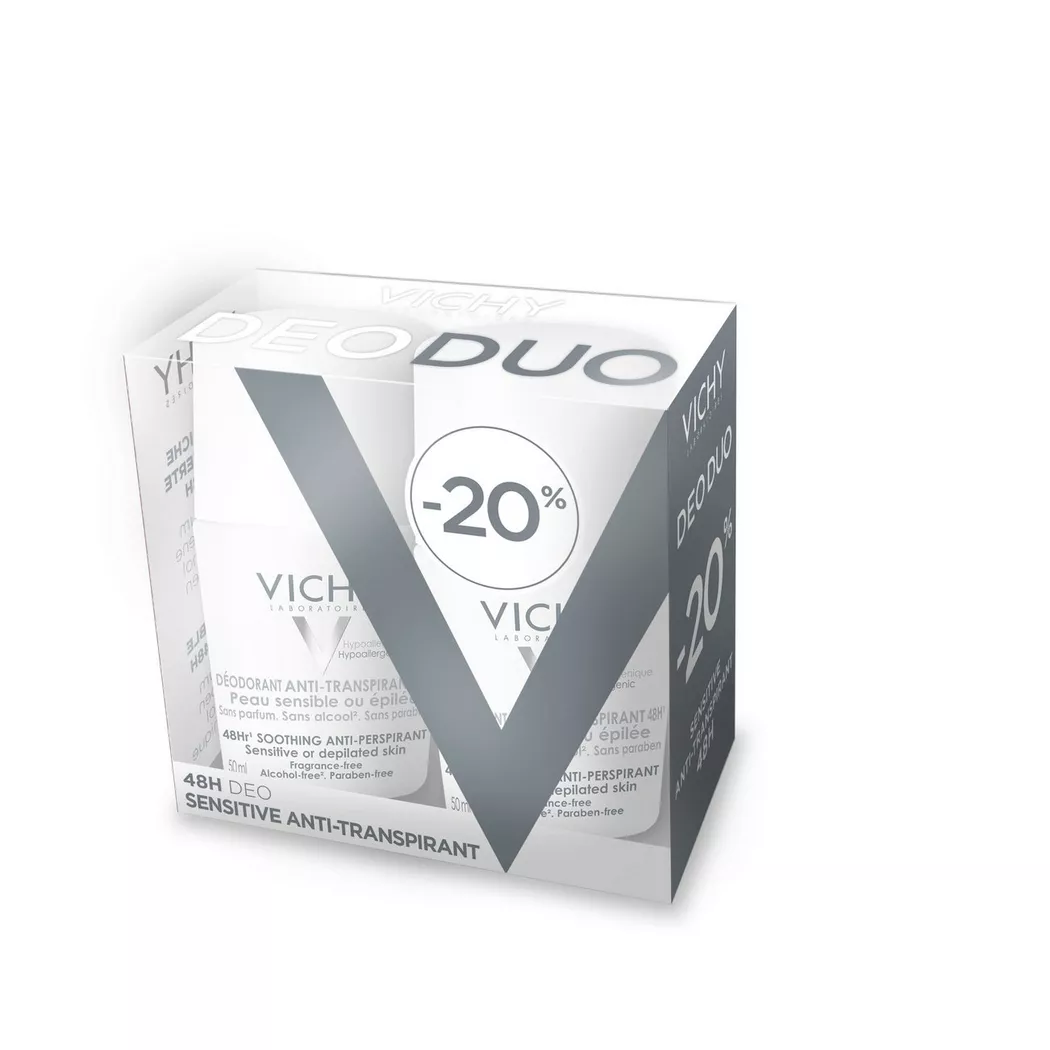 VICHY - Deodorant Anti-Transpirant Roll-On Für Empfindliche Haut, Duo, 2x50 ml