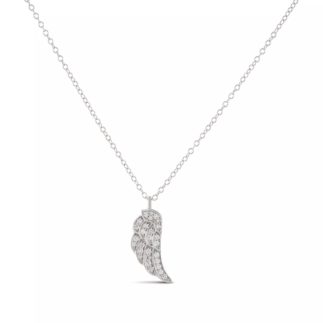 Angel Whisperer Silver Wing Necklace ERN-LILWING-ZI