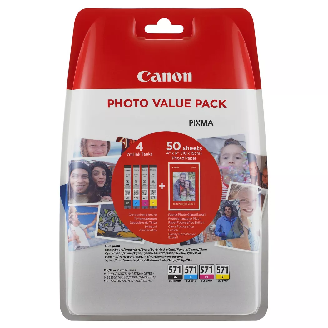 Canon – Cli 571, Multipack, Tintenpatronen, Cyan, Magenta, Yellow, Black