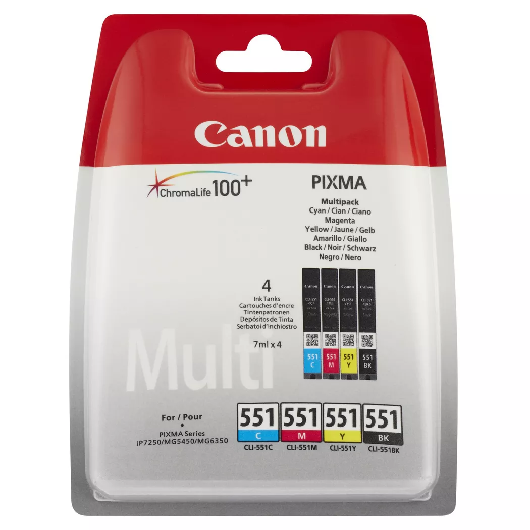 Canon – Cli 551, Multipack, Tintenpatronen, Cyan, Magenta, Yellow, Black