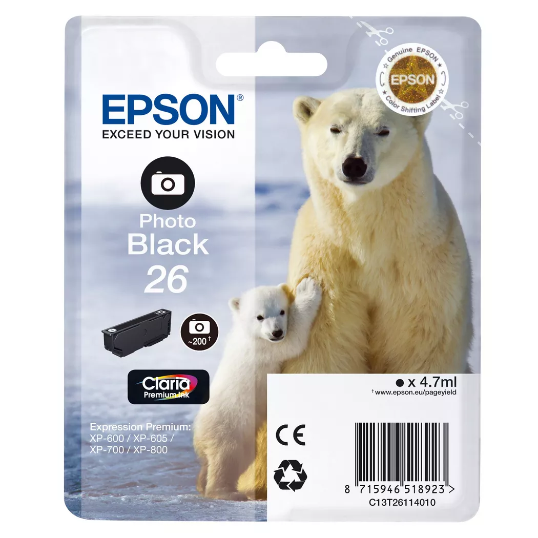 Epson – T261140, Tintenpatrone, Black