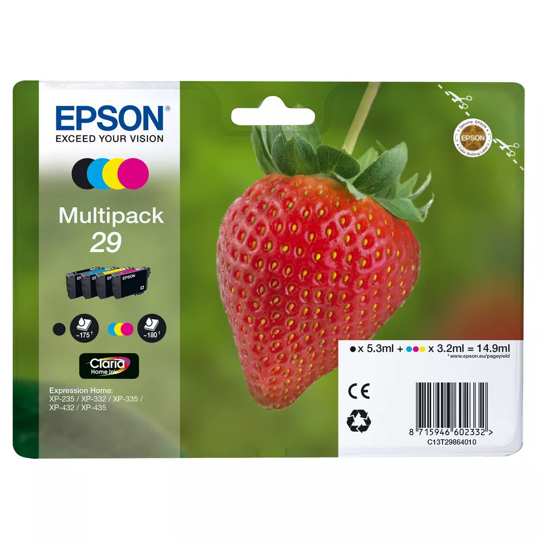 Epson Strawberry Multipack "Fraise" - Encre Claria Home N,C,M,J