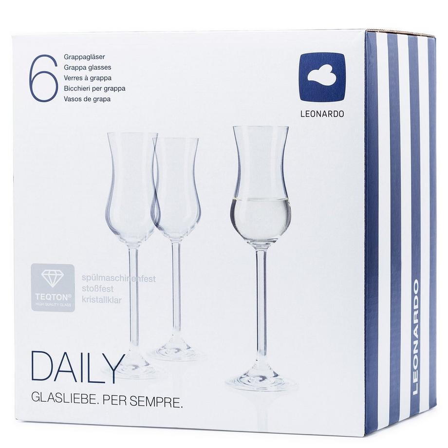 LEONARDO Bicchiere da grappa, 6 pezzi Daily 