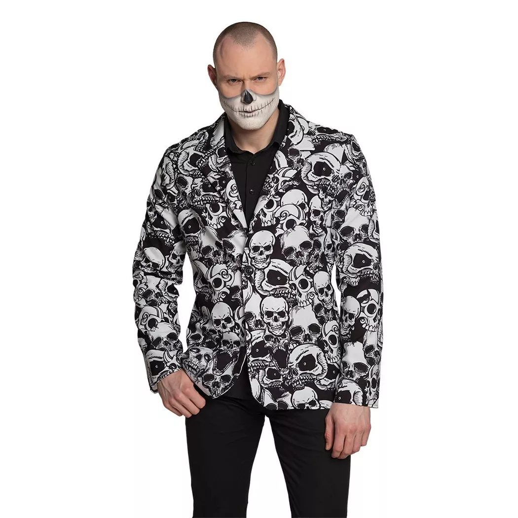 Boland - Halloween Jacke Totenkopf, M/L, Multicolor