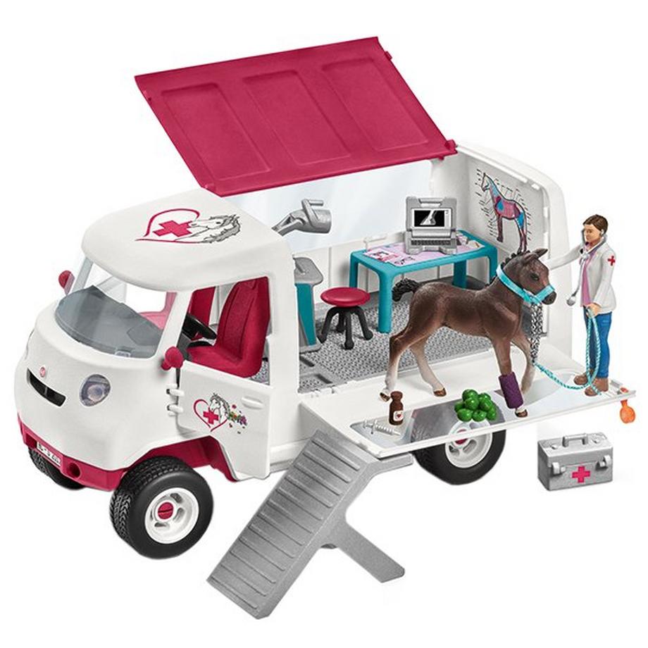 Schleich  42370 Mobile Tierärztin mit Hannoveraner Fohlen Figur 