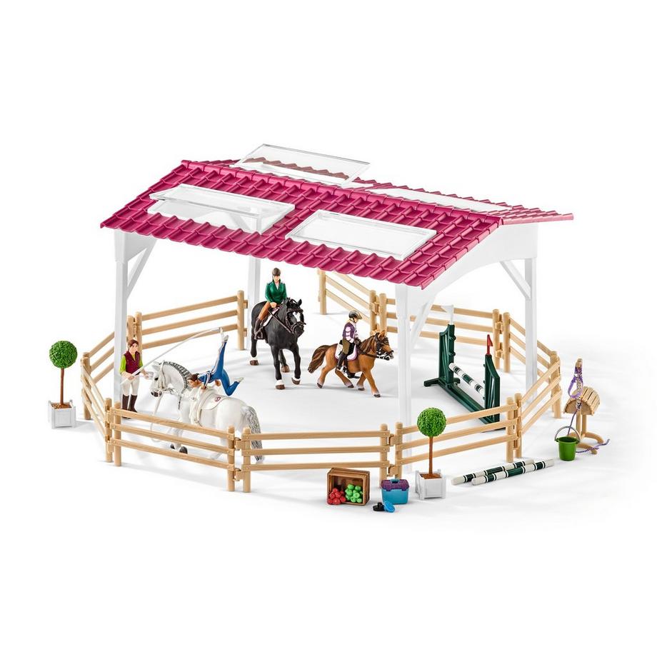 Schleich  42389 École d'équitation avec cavalière et chevaux 