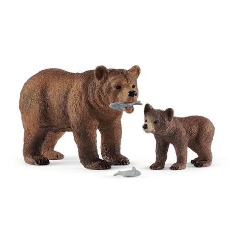 Schleich  42473 Mamma orsa grizzly con cucciolo 