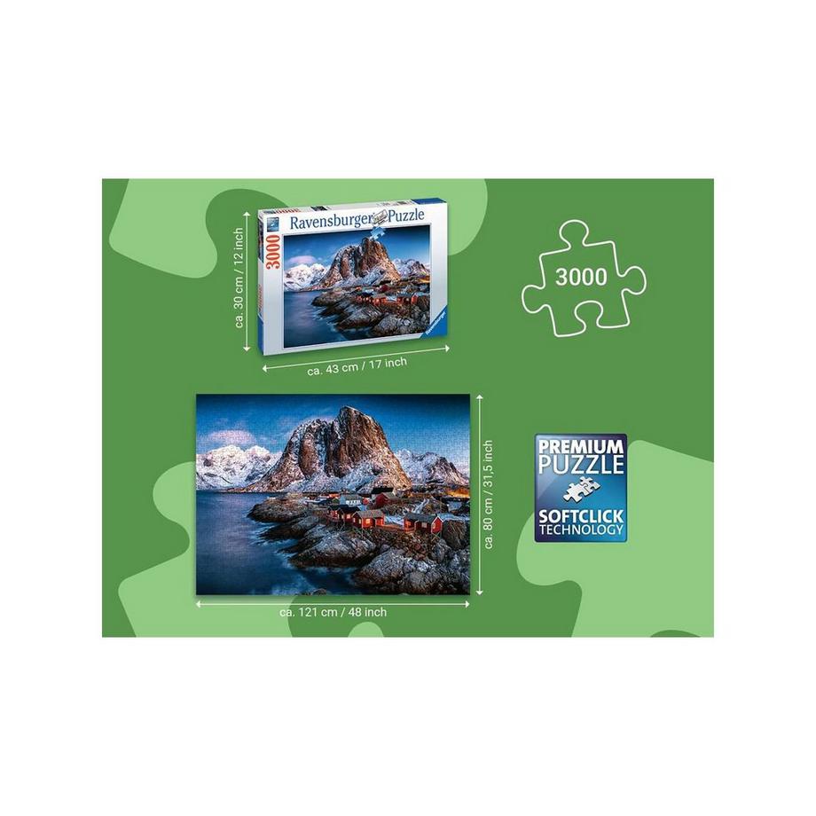 Ravensburger  Puzzle Hamnoy, Lofoten, 3000 Teile 
