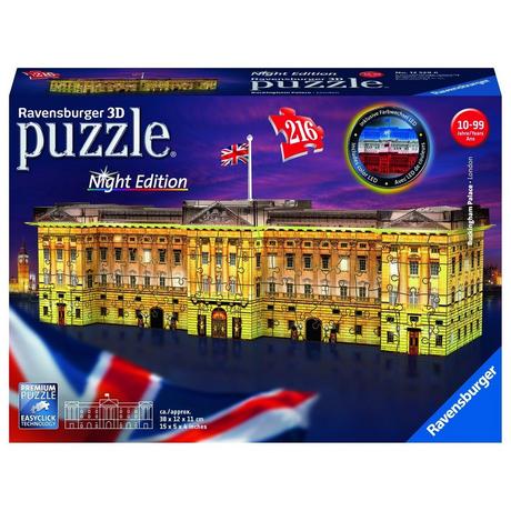 Ravensburger  3D Puzzle Buckingham Palace, Night Edition, 216 pezzi 